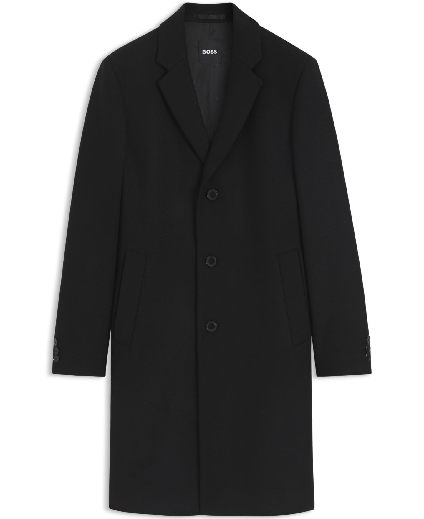 Мужское пальто Hugo Boss Slim-Fit Formal Wool-Blend, цвет: Чёрный — фото 2
