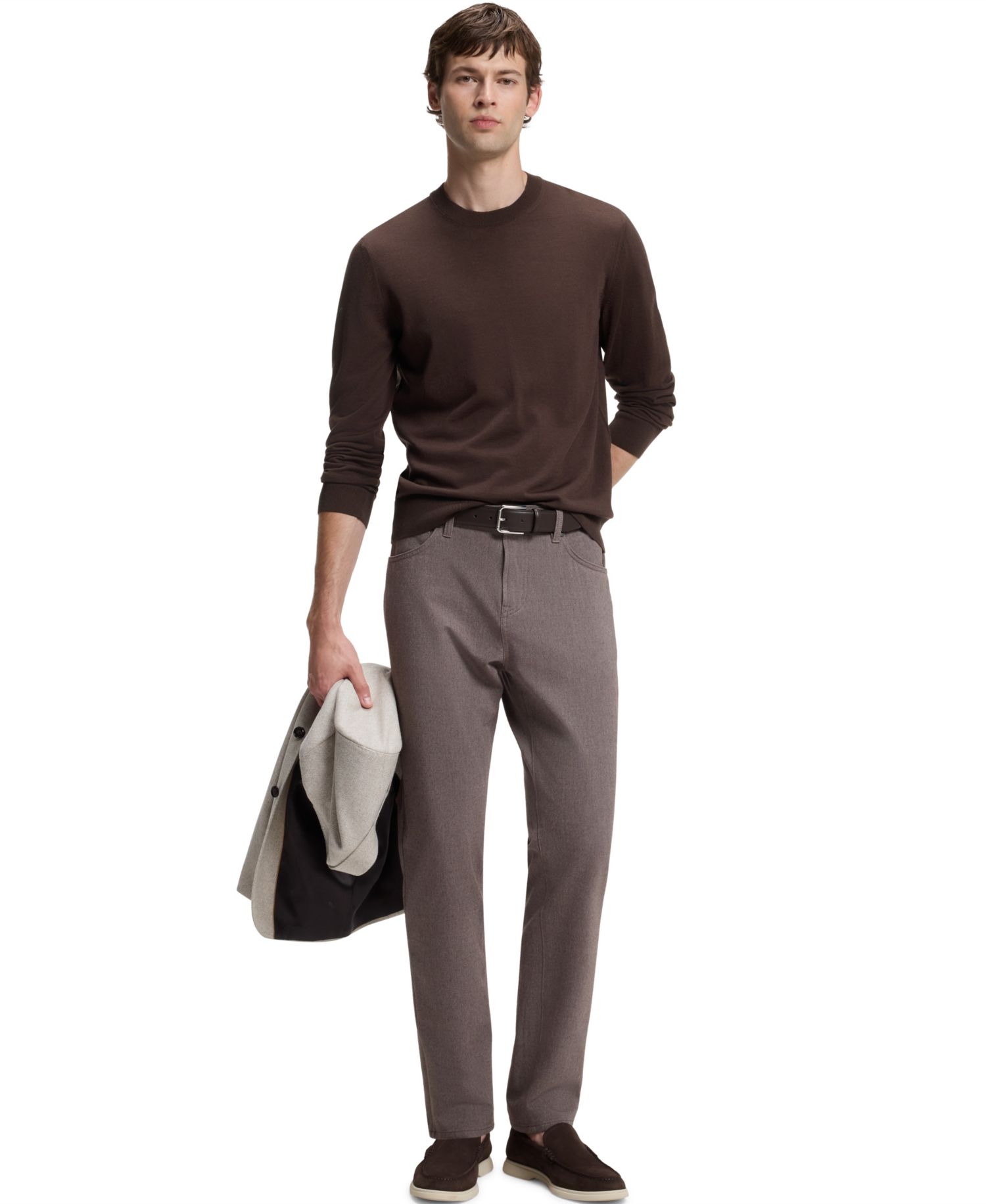 Men's Virgin Wool Crew-Neck Regular-Fit Sweater