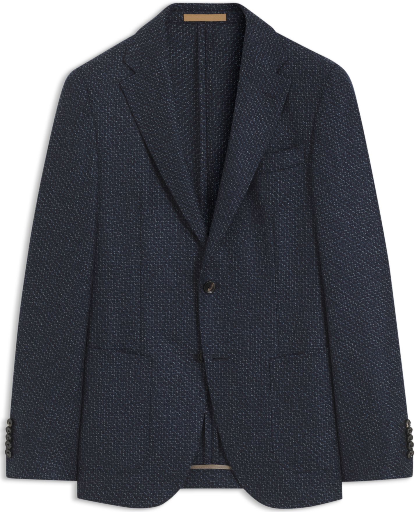Мужская куртка Hugo Boss BOSS by Patterned Wool Slim-Fit, цвет: Тёмный синий — фото 2