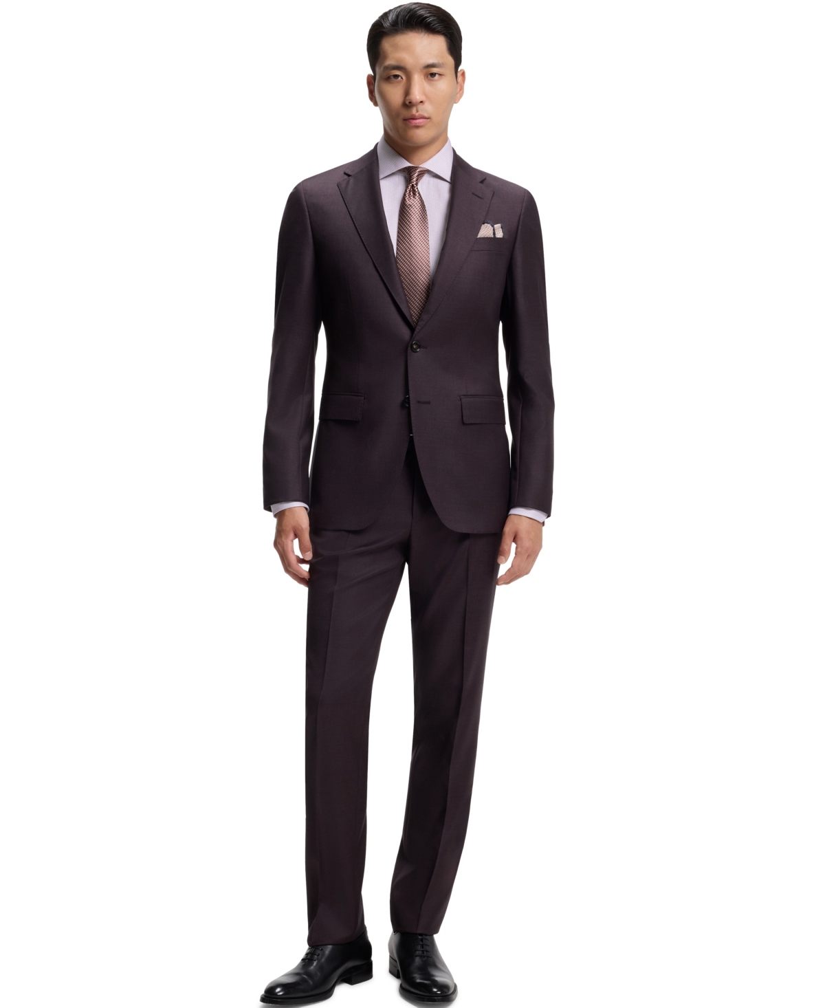 Boss by Hugo Men's Cotton Fine-Striped Regular-Fit Dress Shirt