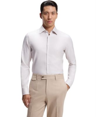 Men's Wrinkle-Resistant Cotton Slim-Fit Dress Shirt