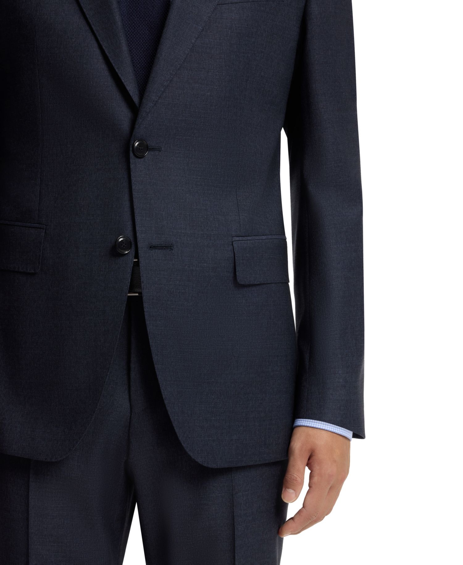Men's Patterned Stretch Wool Two-Piece Slim-Fit Suit