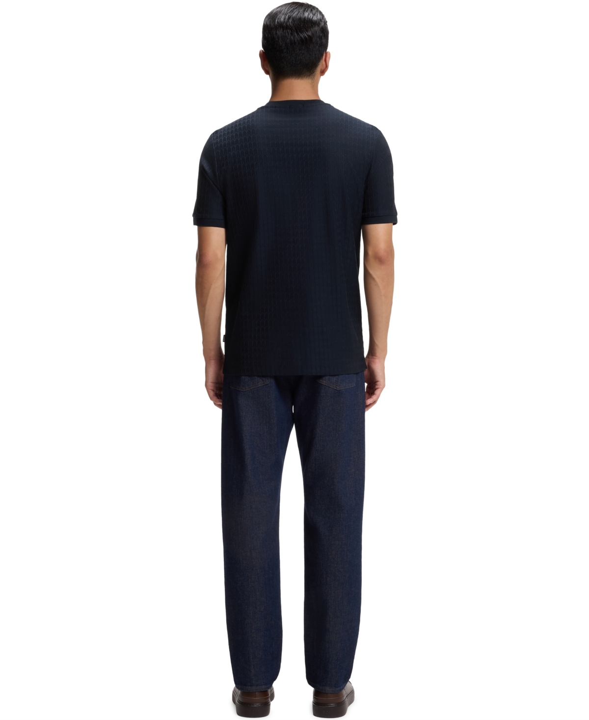 Boss by Hugo Men's Cotton Regular-Fit Geometric-Jacquard T-Shirt
