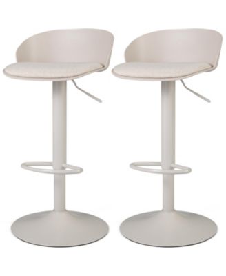 Set of 2 Adjustable Swivel Bar Stools Back and Footrest Loads 330 Lbs Each