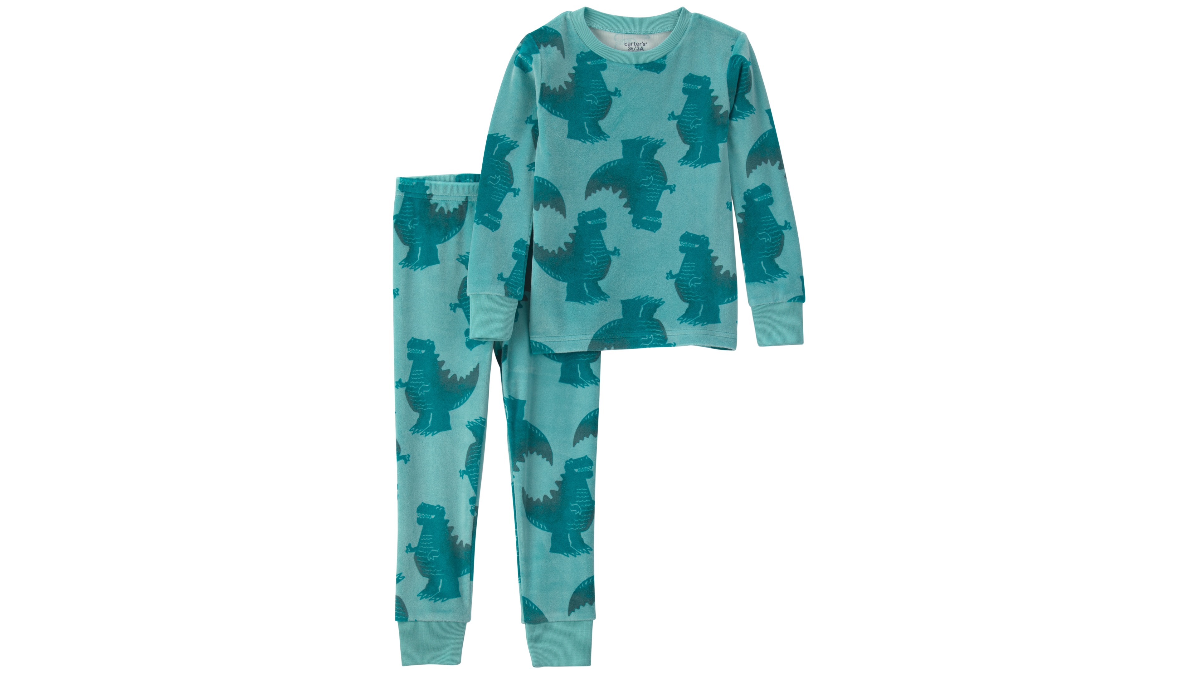 Carter's Toddler Boys' 2T-5T Dino Dreamplush Snug-Fit Long-Sleeve Top and Pants, 2-Piece Pajama Set