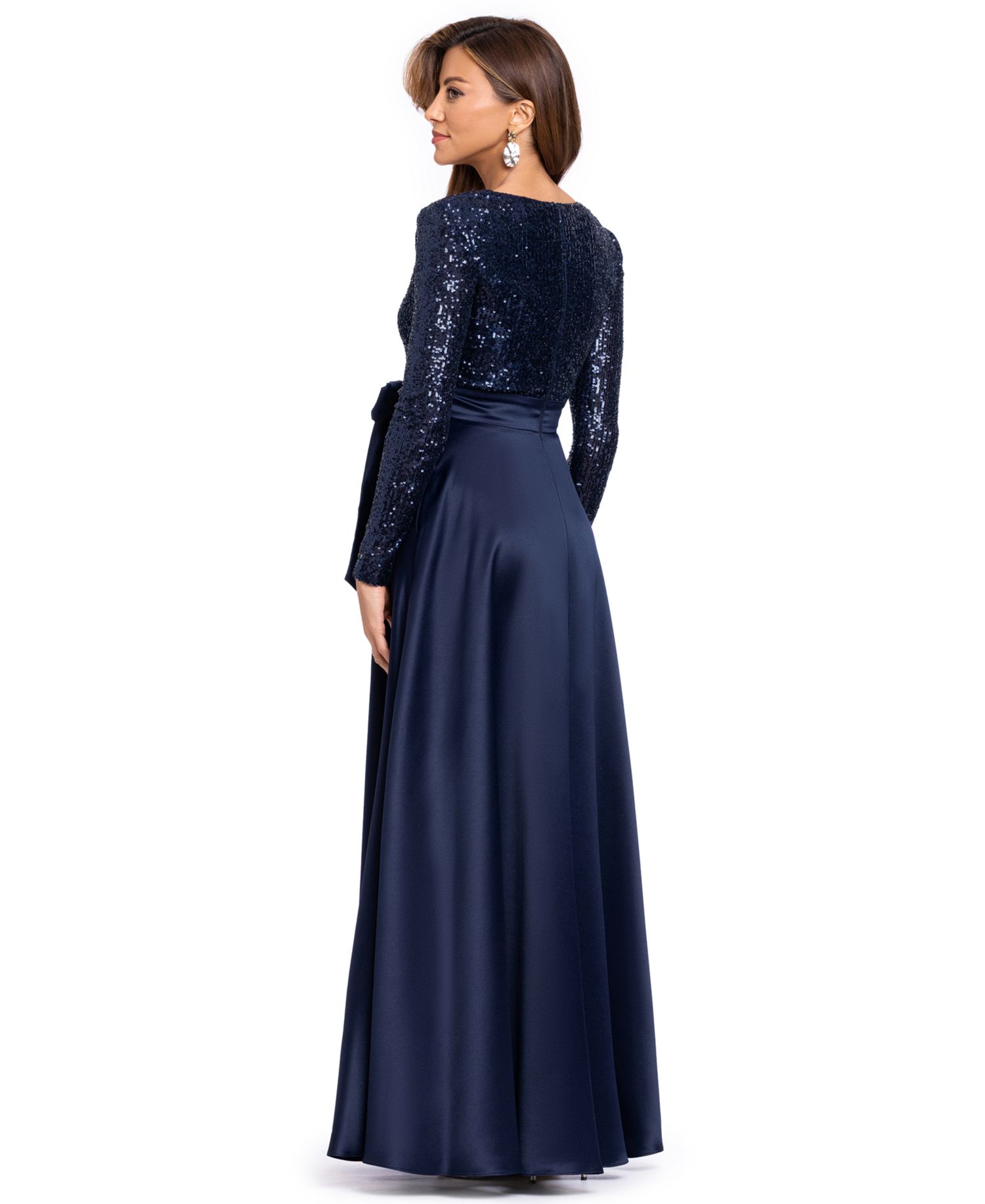 Women's Sequinned Long Sleeve Ballgown Dress