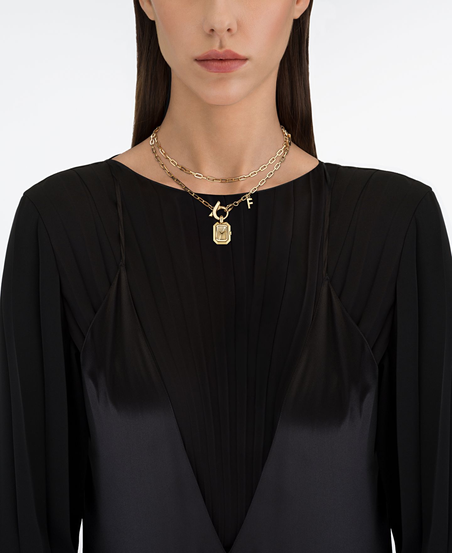 Женские часы Ferragamo Gold-Tone Necklace Watch 21mm — фото 4