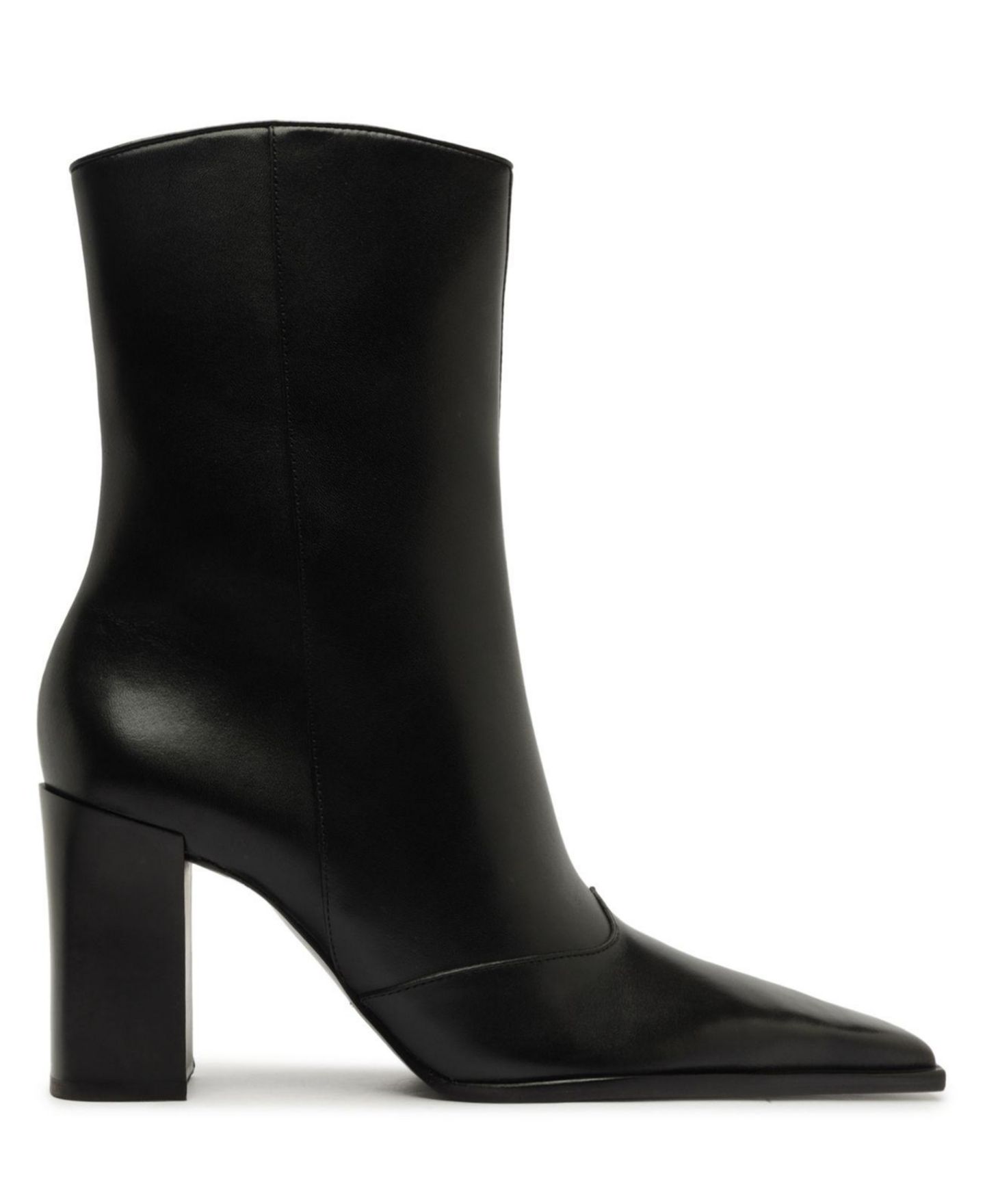 Женские ботинки Schutz Raffaela Pointed Toe Dress Booties, цвет: Чёрный кожаный — фото 2