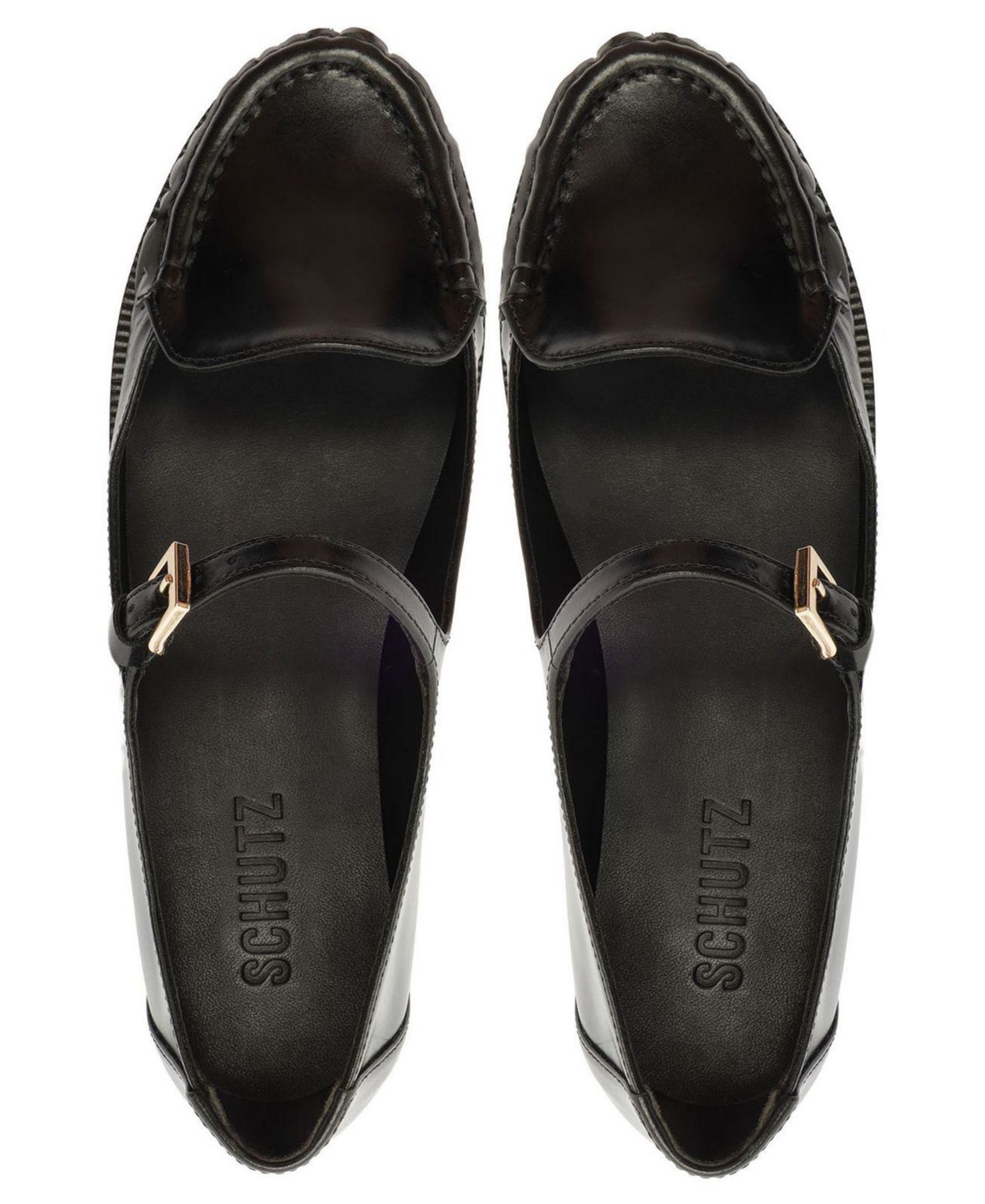 Женские балетки Schutz Tyla Buckle Mary Jane Flats, цвет: Чёрный — фото 11