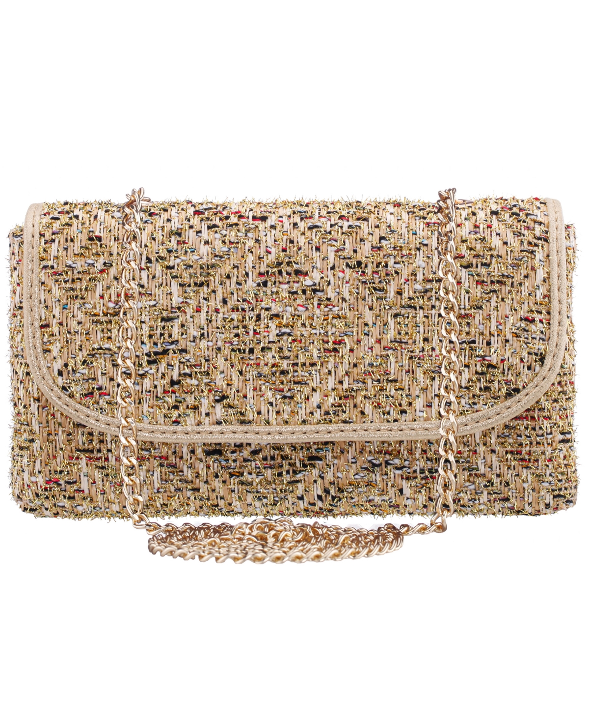 Nina Cerise Metallic Tweed Mini Crossbody Handbag