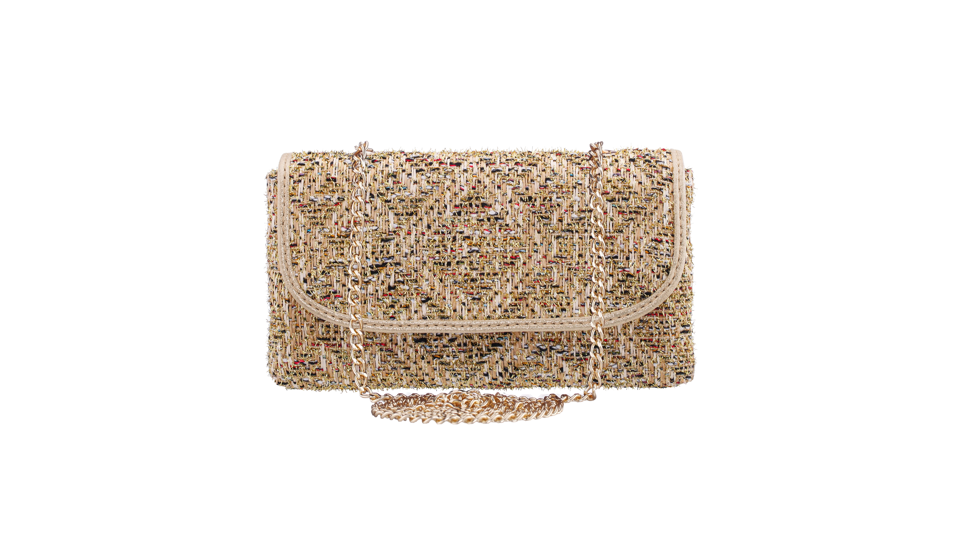 Nina Cerise Metallic Tweed Mini Crossbody Handbag