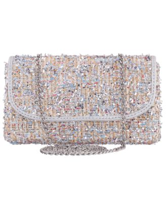Cerise Metallic Tweed Mini Crossbody Handbag