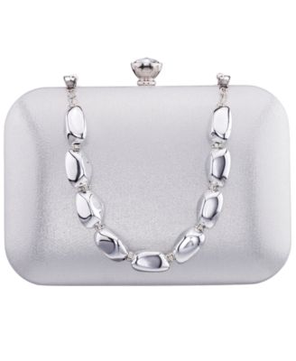Kaela Metallic Beaded Mini Handle Clutch Handbag