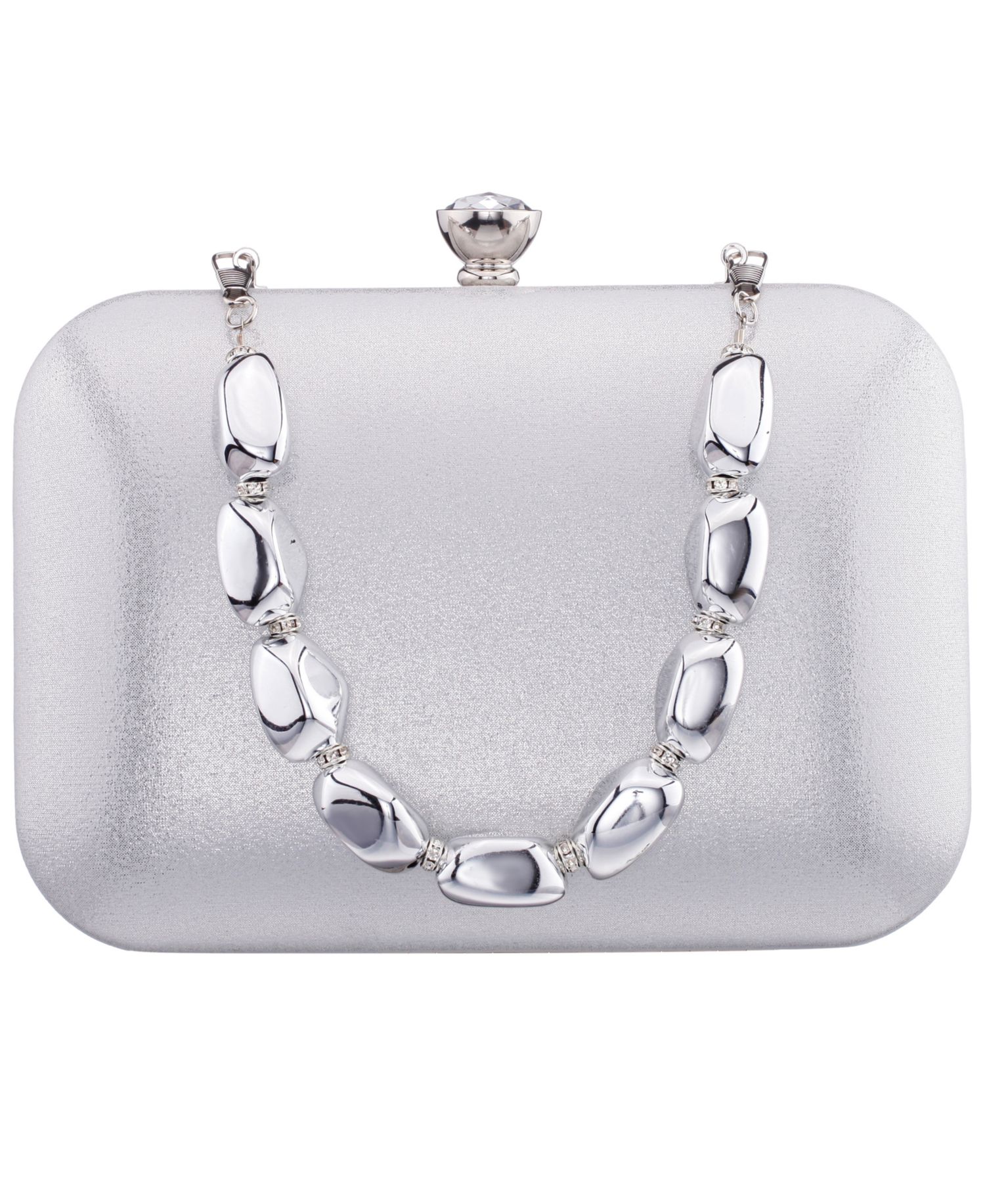 Kaela Metallic Beaded Mini Handle Clutch Handbag
