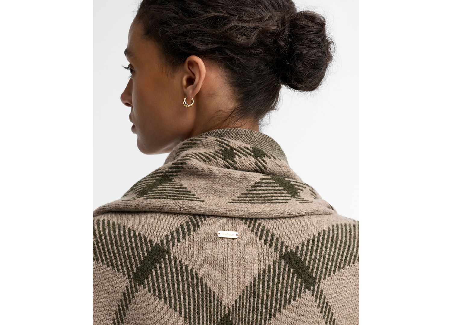 Women's Vienna Tartan Knitted V-Neck Wool-Blend Cape Coat