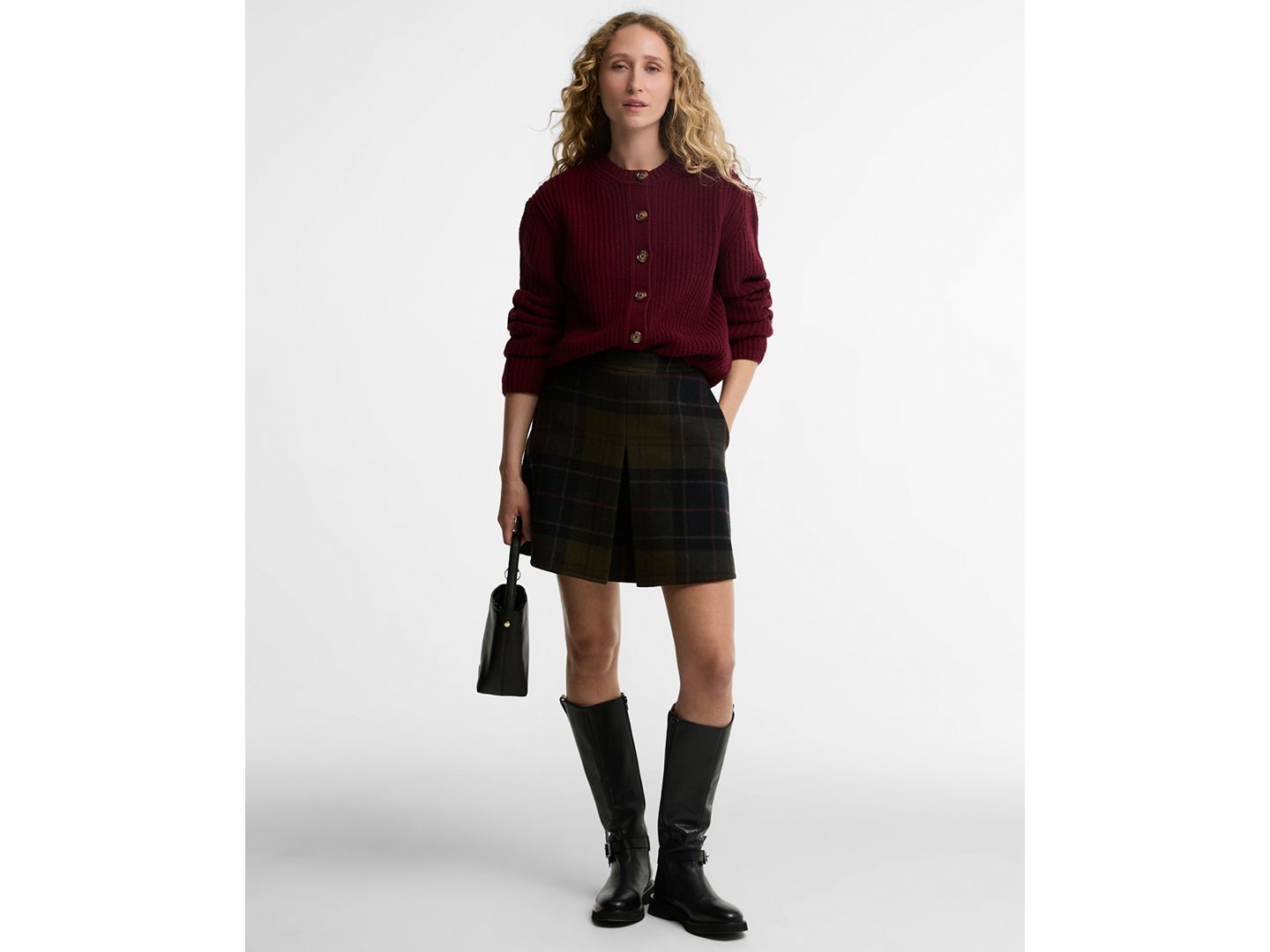 Женская юбка Barbour Marlow Plaid Pleated Mini, цвет: Теневой — фото 2