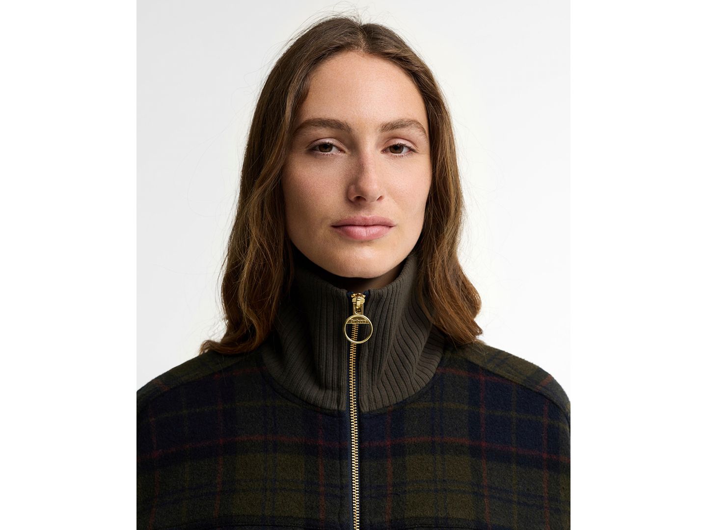 Женская куртка Barbour Ivybridge Plaid Wool-Blend Funnel-Neck, цвет: Теневой — фото 4