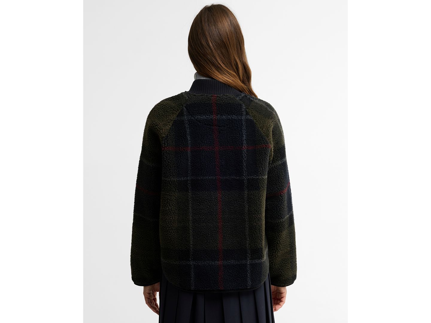 Женская куртка Barbour Kirklees Tartan Jacquard Half-Zip Fleece, цвет: Теневой — фото 4