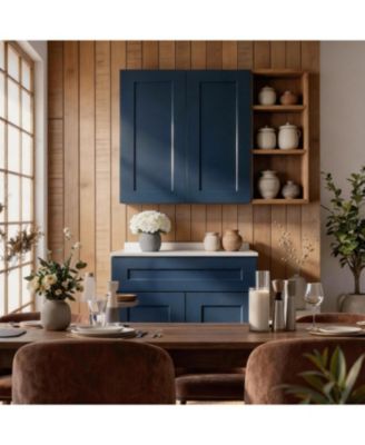 33W x 12D x 42H Solid Wood Shaker Wall Cabinet 3 Adjustable Shelves RTA for Kitchen Bath Laundry Garage