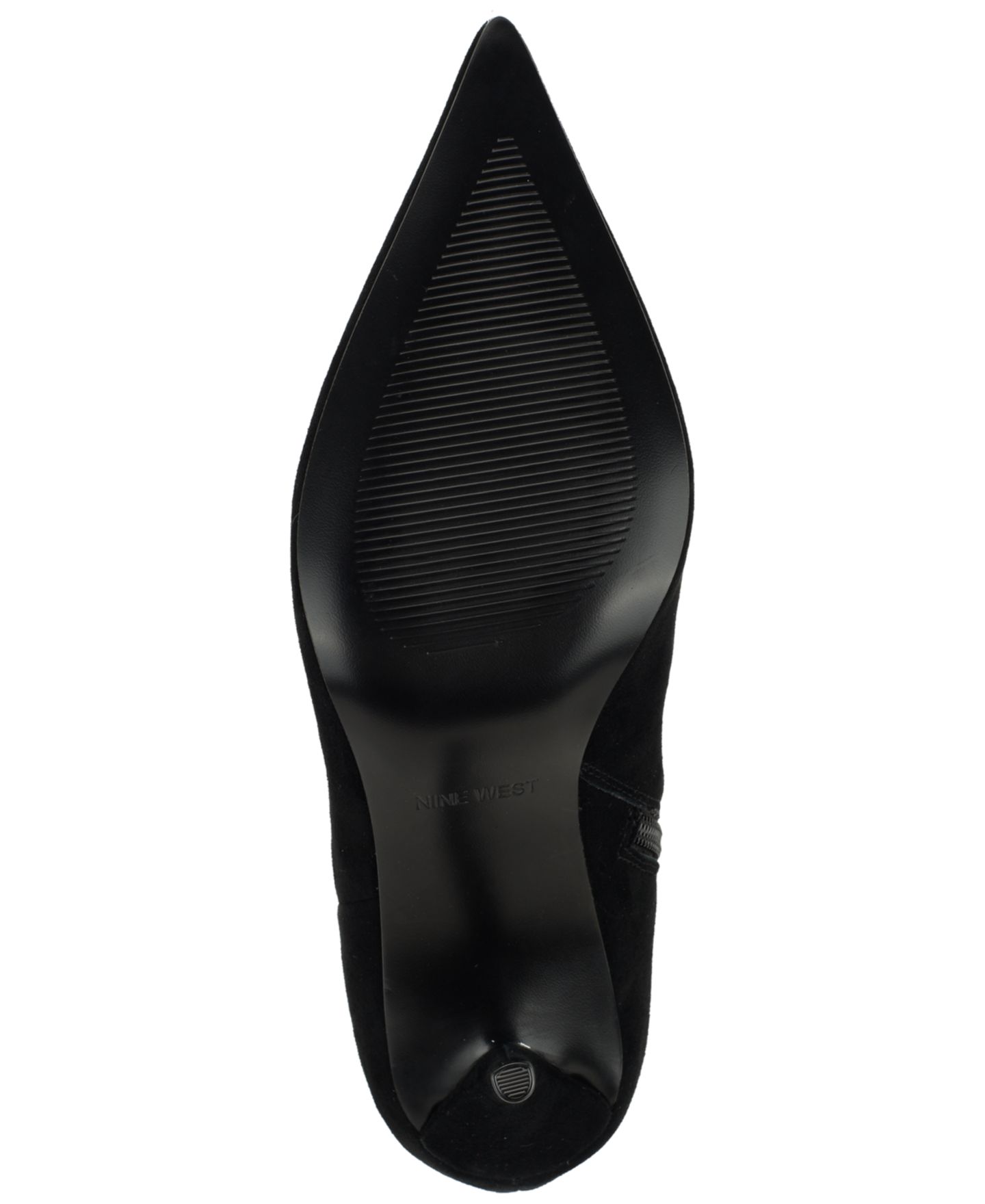 Женские ботинки Nine West Myrah Suede Pointed Toe Dress Booties, цвет: Чёрный замшевый — фото 5