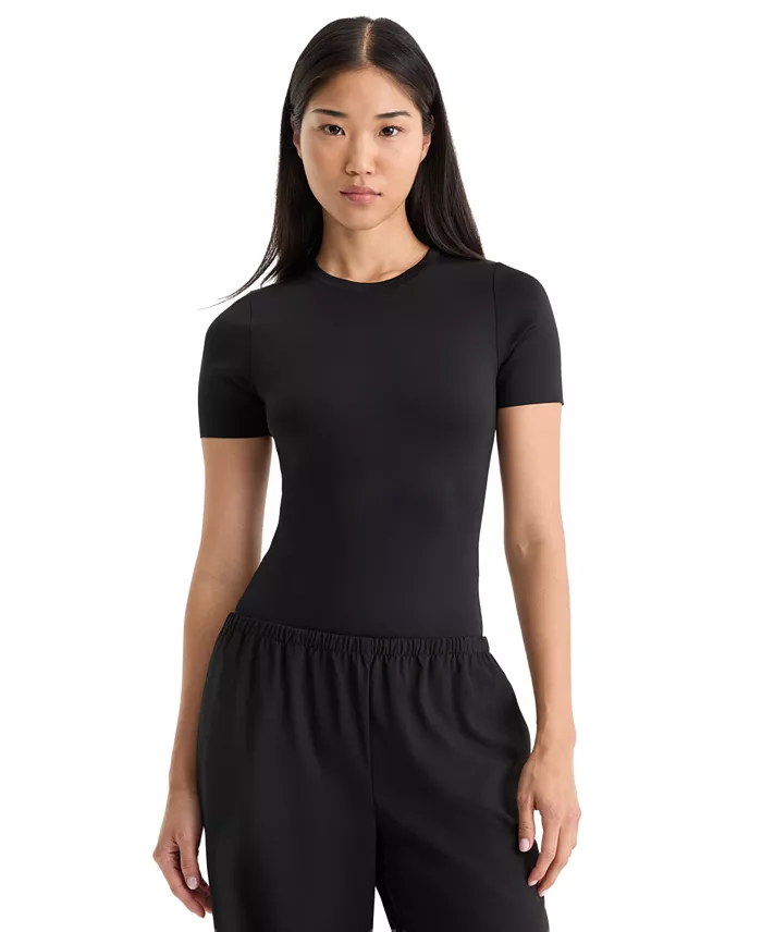 Sculpting Crewneck Short-Sleeve Bodysuit, Regular & Plus Size - thumbnail 9
