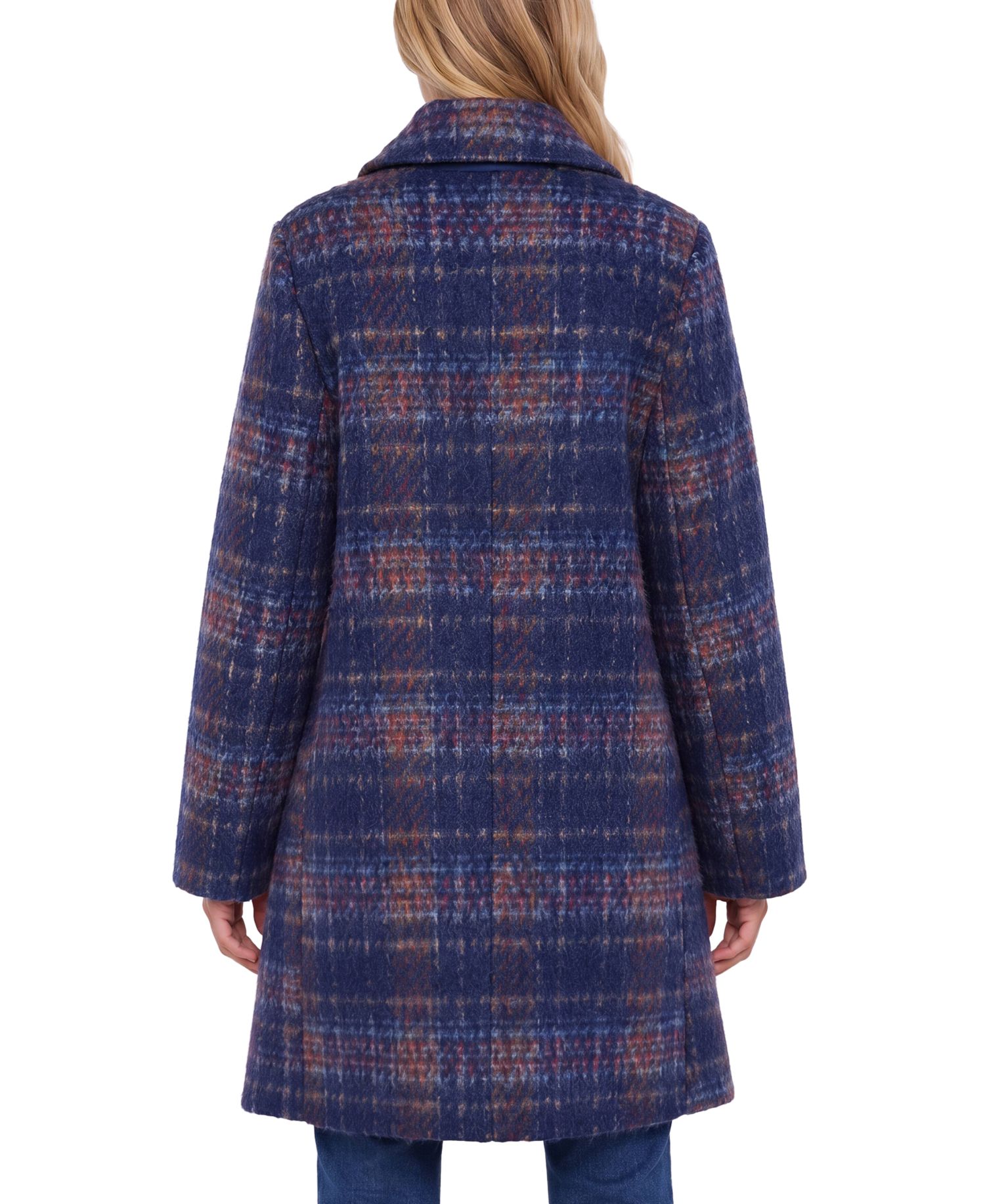 Women's Plaid Wool-Blend Swing Coat