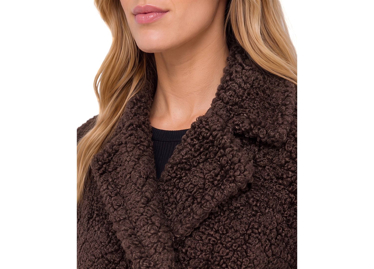Women's Double-Breasted Teddy Faux Shearling Coat
