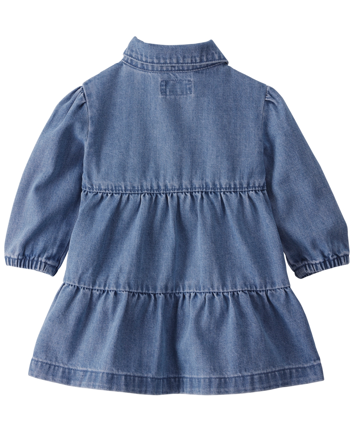 Little Planet by Carter's Baby Girls' Long-Sleeve Collared Tiered Denim Dress and Bloomers, 2-Piece Set
