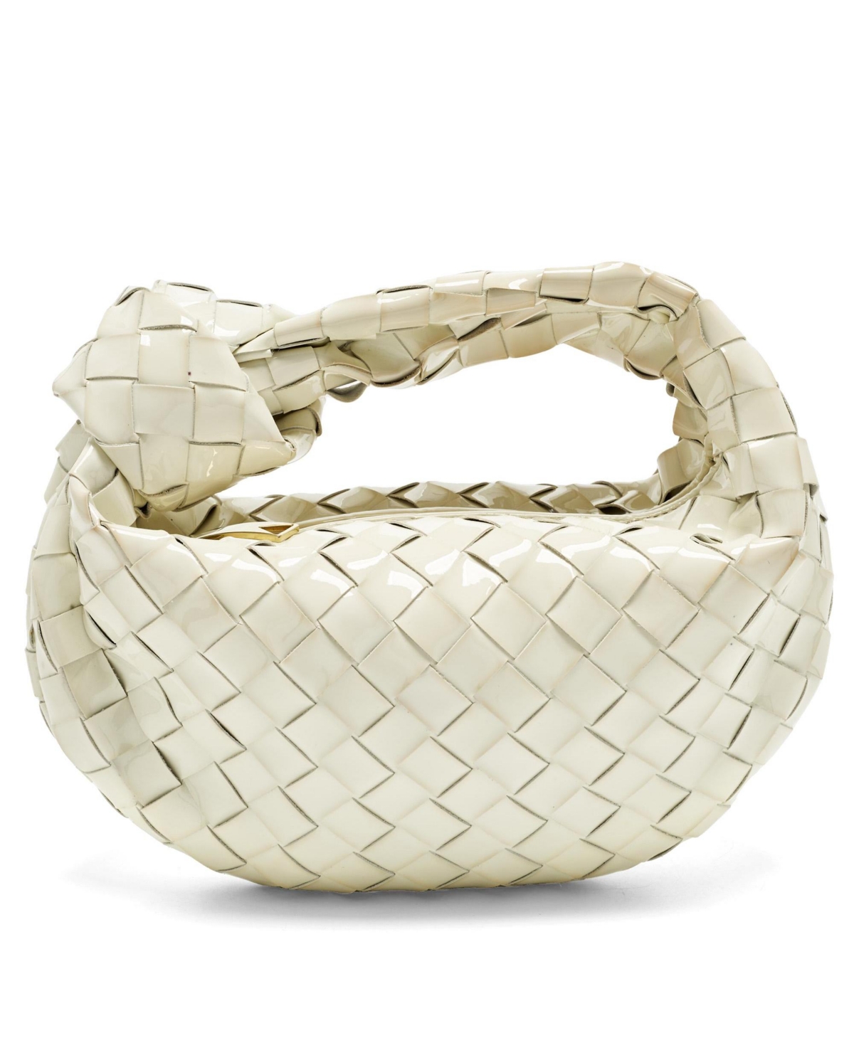 Pre-Owned Bottega Veneta Women's Mini Jodie Intrecciato Patent Leather Hobo Bag