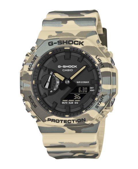 Мужские аналогово-цифровые часы G-Shock из смолы, камуфляж Tan, 45.4 мм