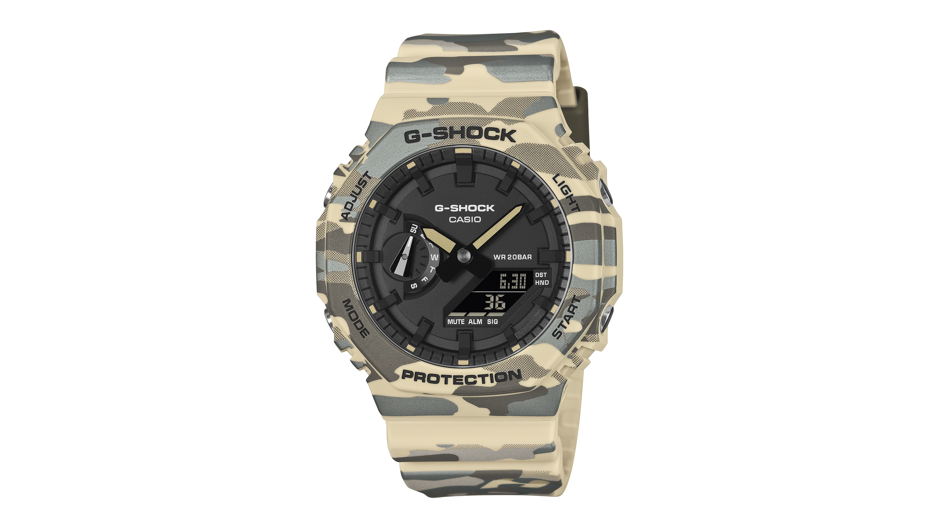 G-Shock Men's Analog Digital Tan Camo Resin Watch 45.4mm