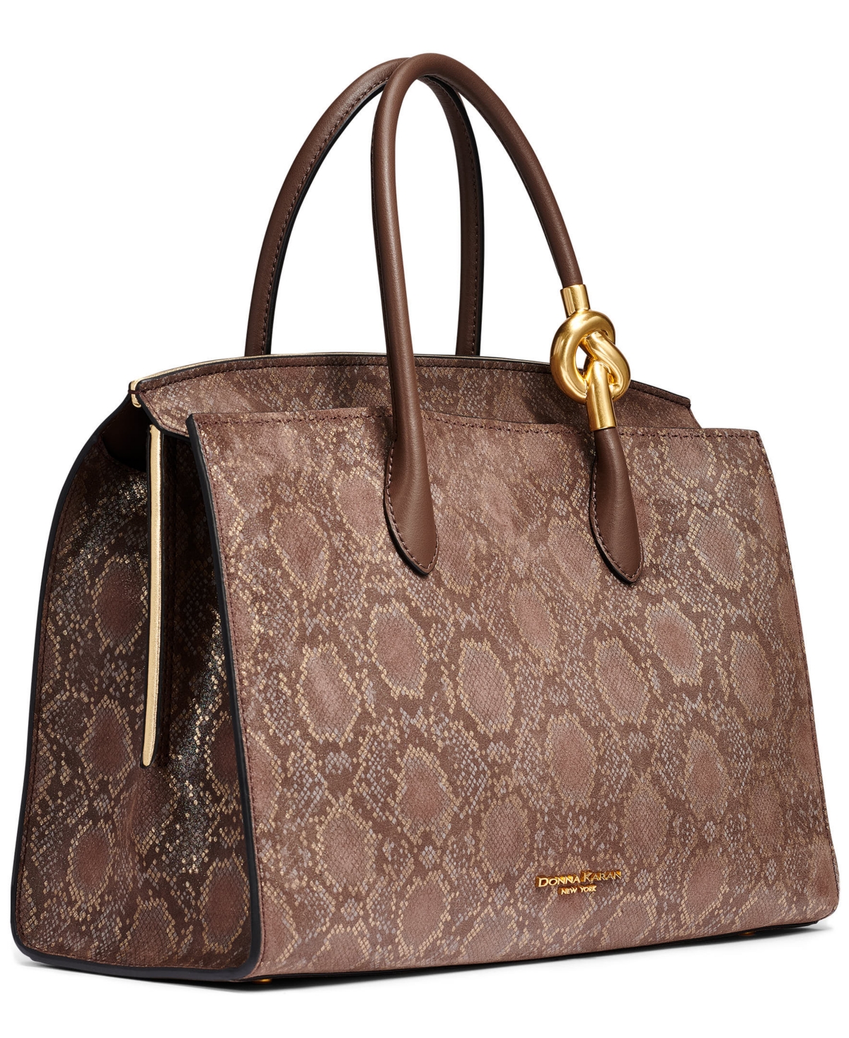 Donna Karan New York Loden Python Suede Medium Satchel Handbag