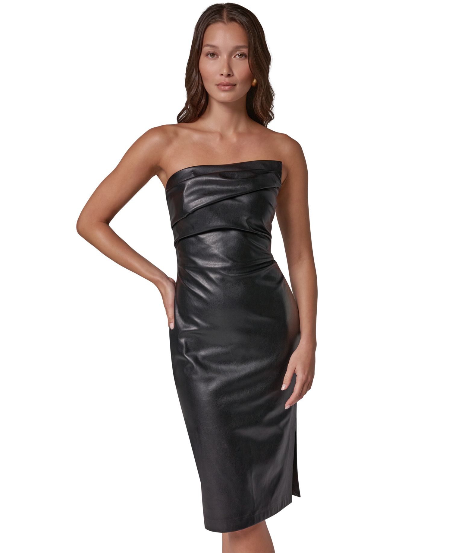 Women's Strapless Ruched Sheath Dress