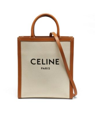 Women's Vertical Cabas Tote in Canvas with Leather Trim