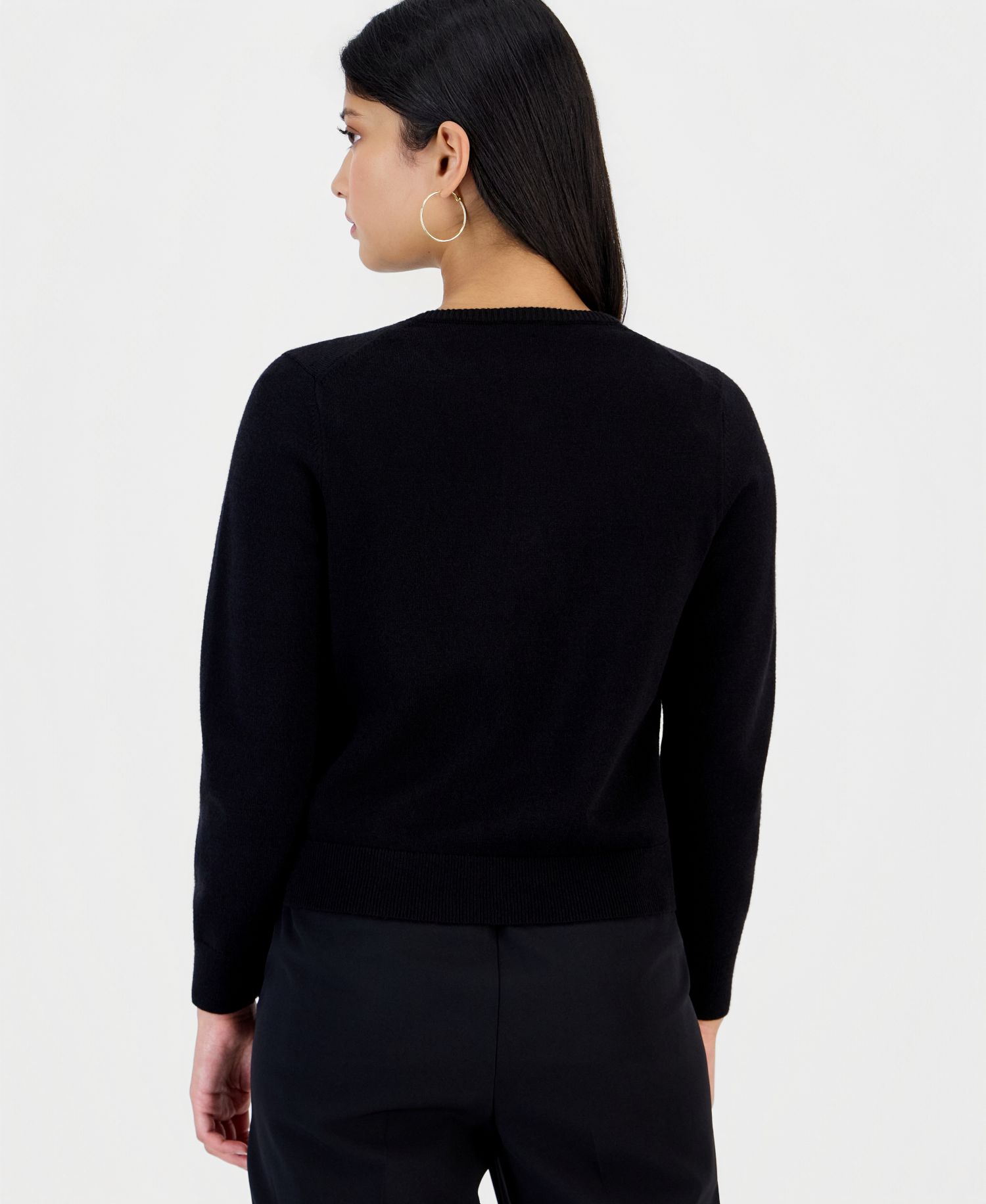 Petite Embellished Crewneck Cardigan