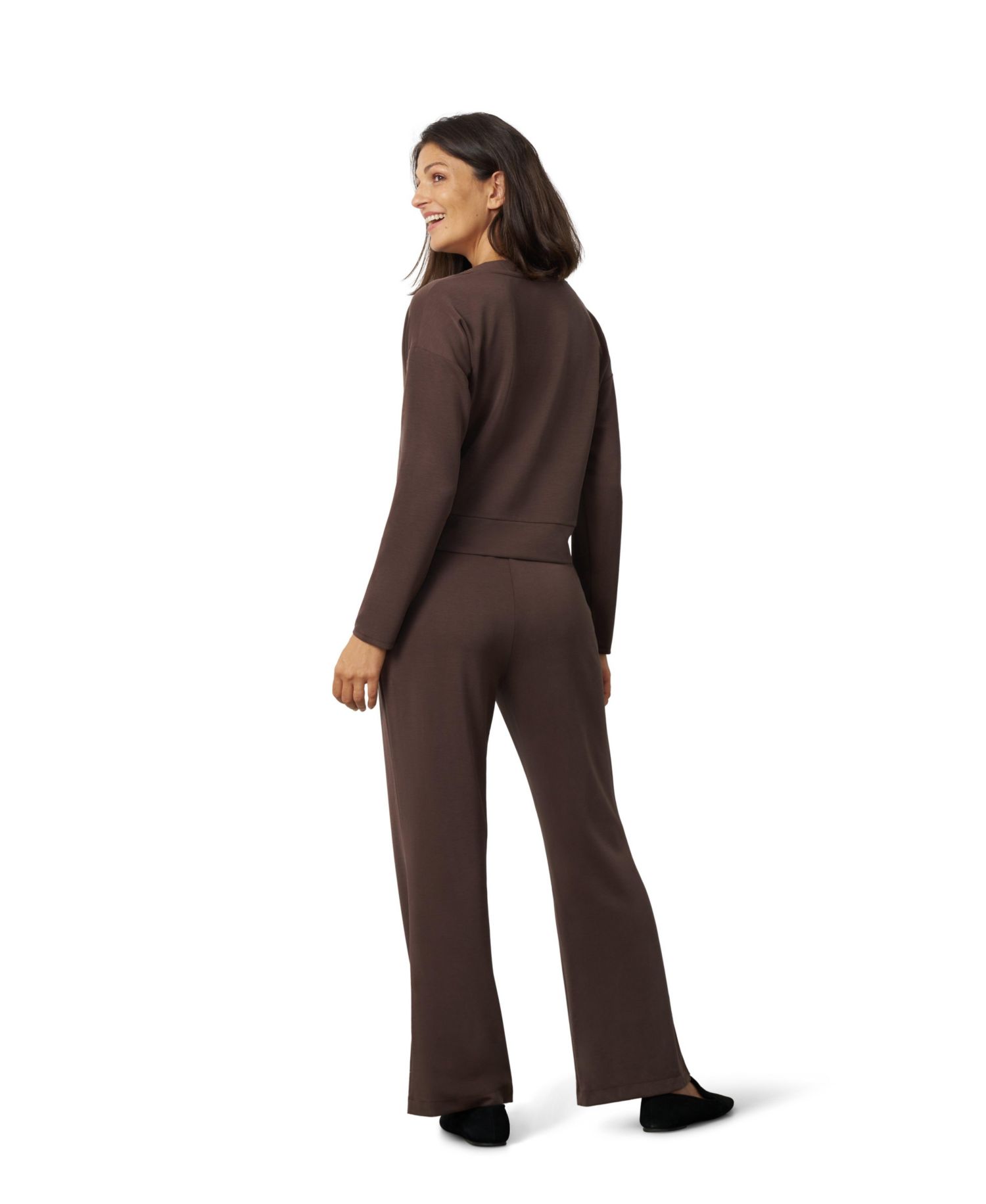 Women's V-Neck Dolman Top and Wide Leg Pant Set