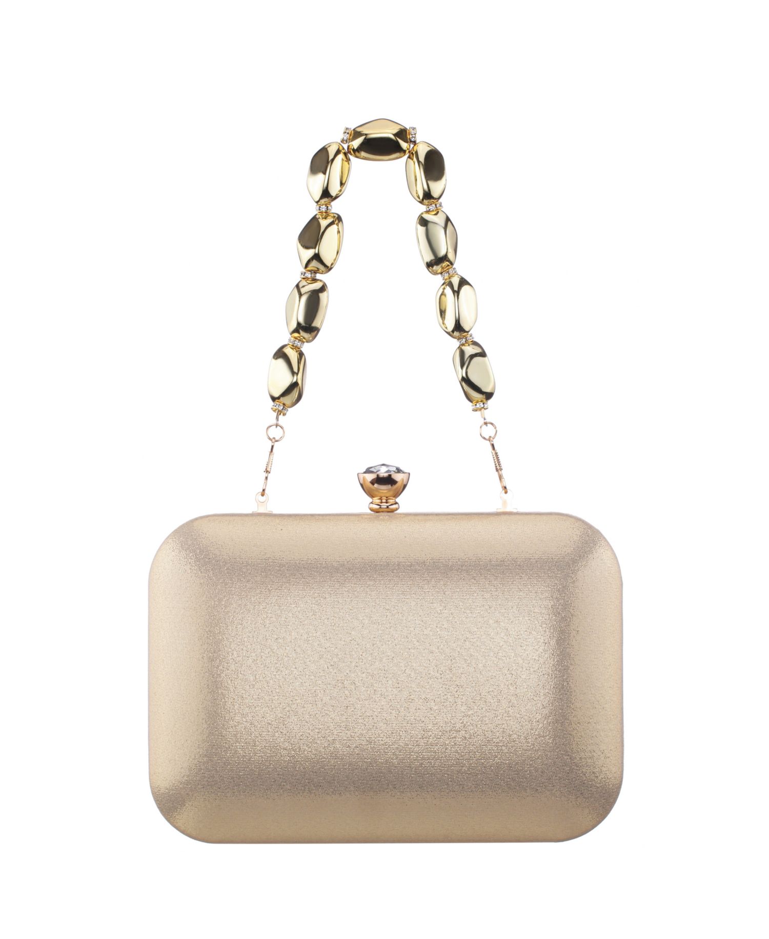 Kaela Metallic Beaded Mini Handle Clutch Handbag