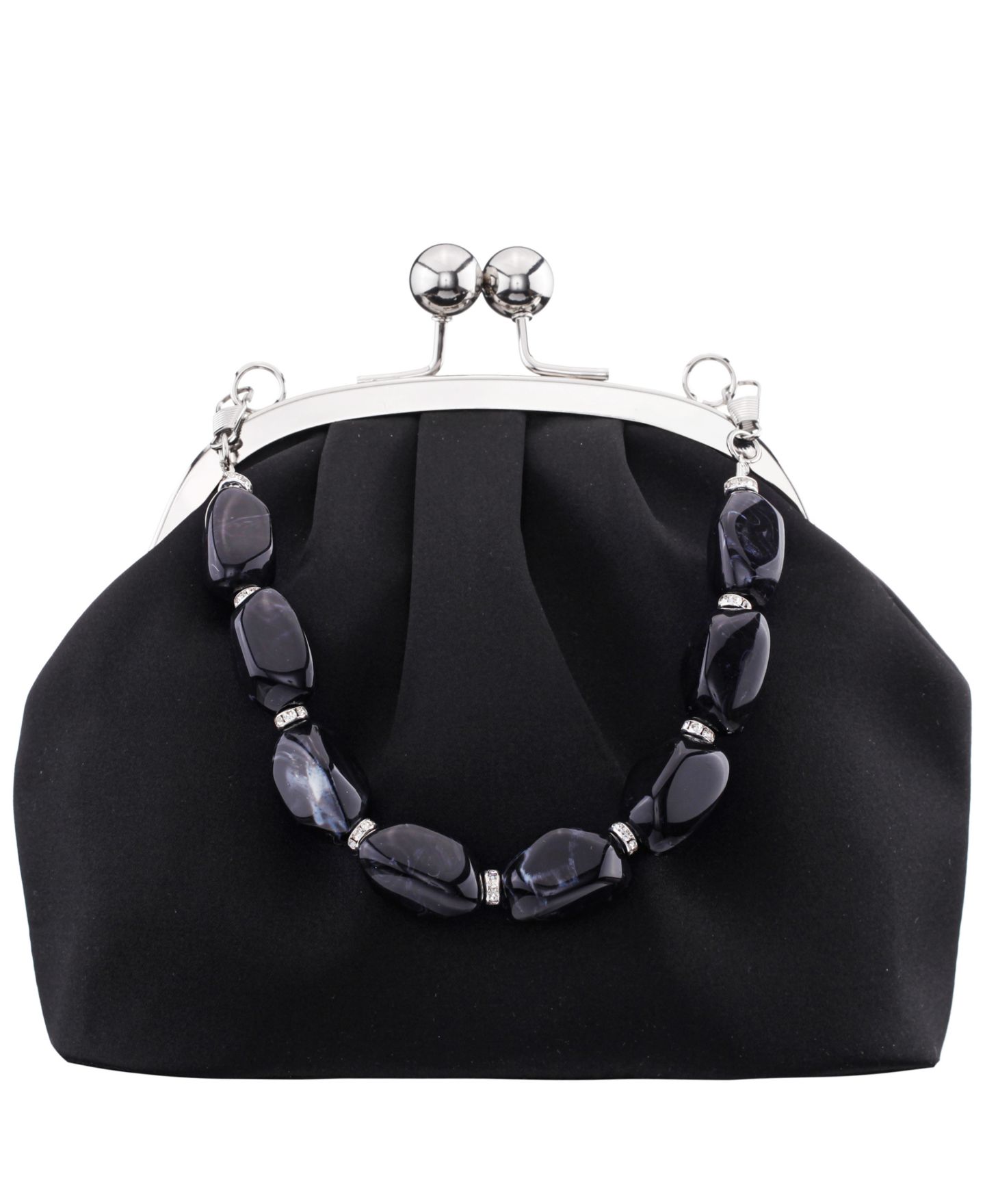 Женская сумка Nina Vespera Beaded Vintage Style Mini Frame Handbag, цвет: Чёрный — фото 1