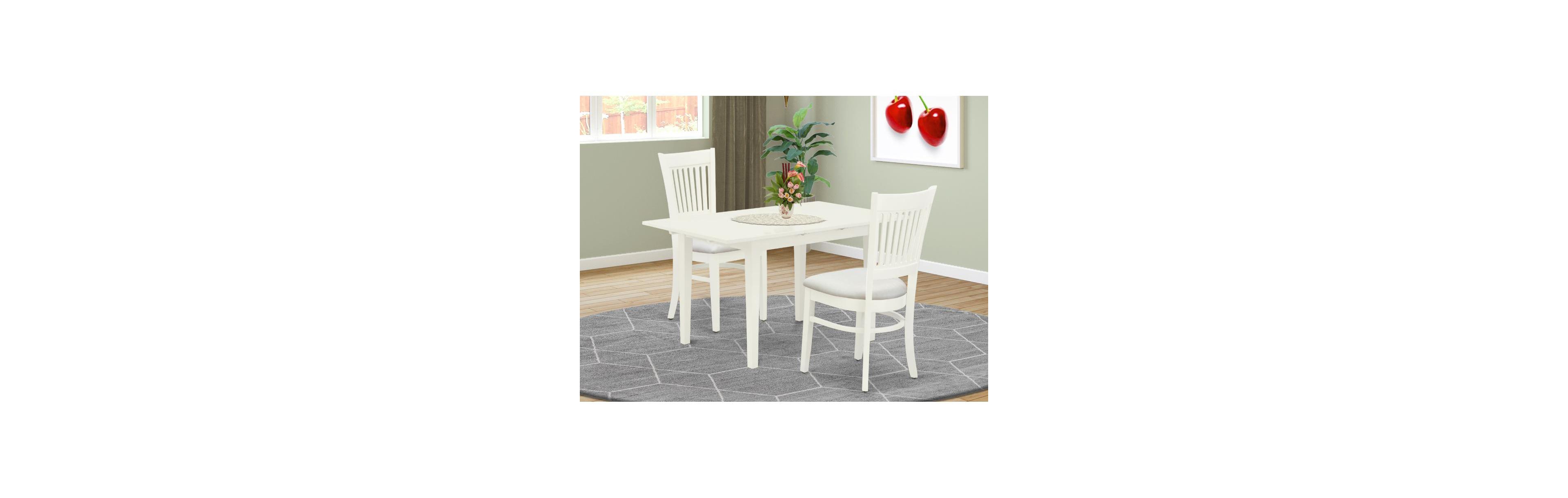 East West Furniture Dining Table- Dining Chairs, NFVA3-lwh-c