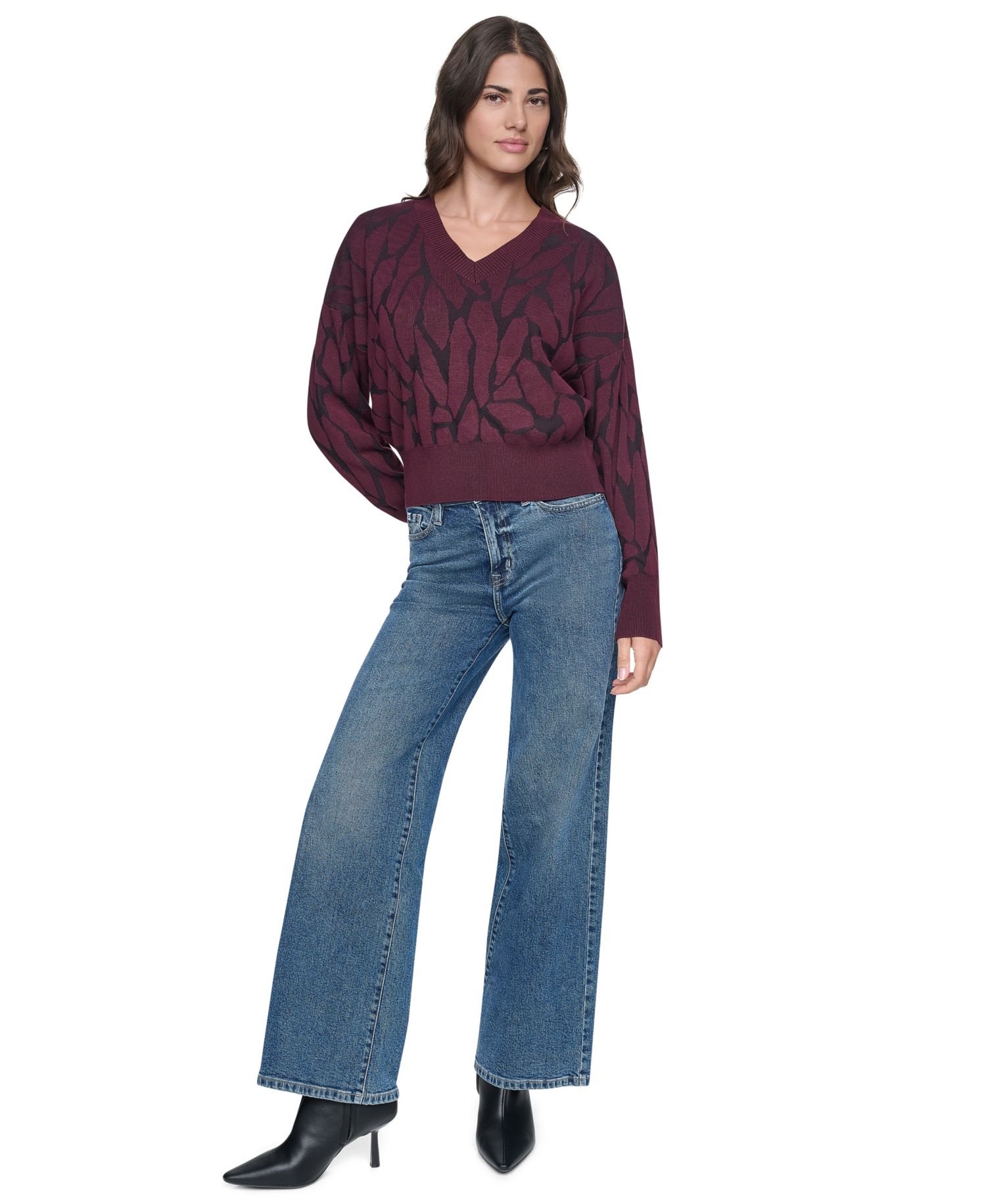 Women's Textured Long Sleeves Sweater