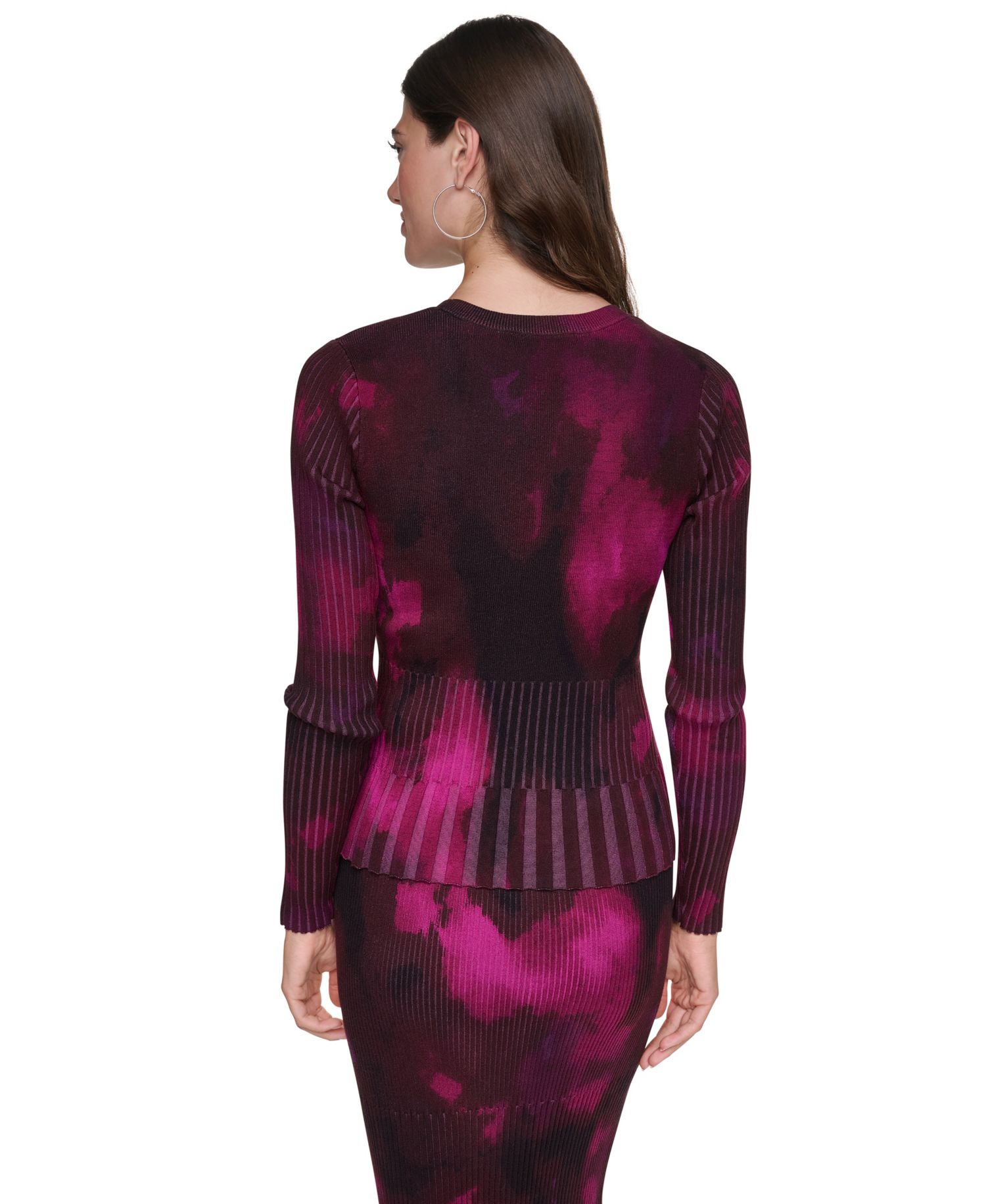 Women's Printed Mix-Rib Sweater