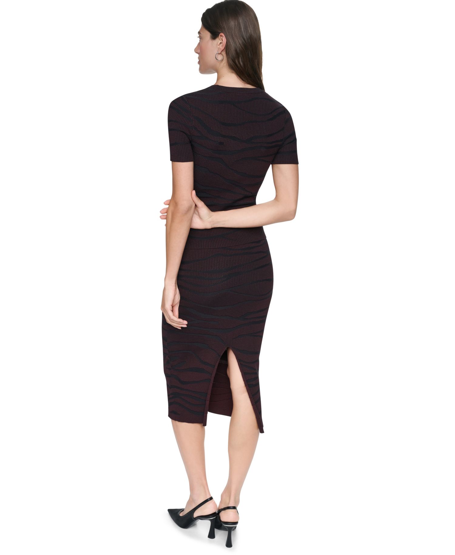 Women's Animal-Intarsia High-Waisted Midi Skirt