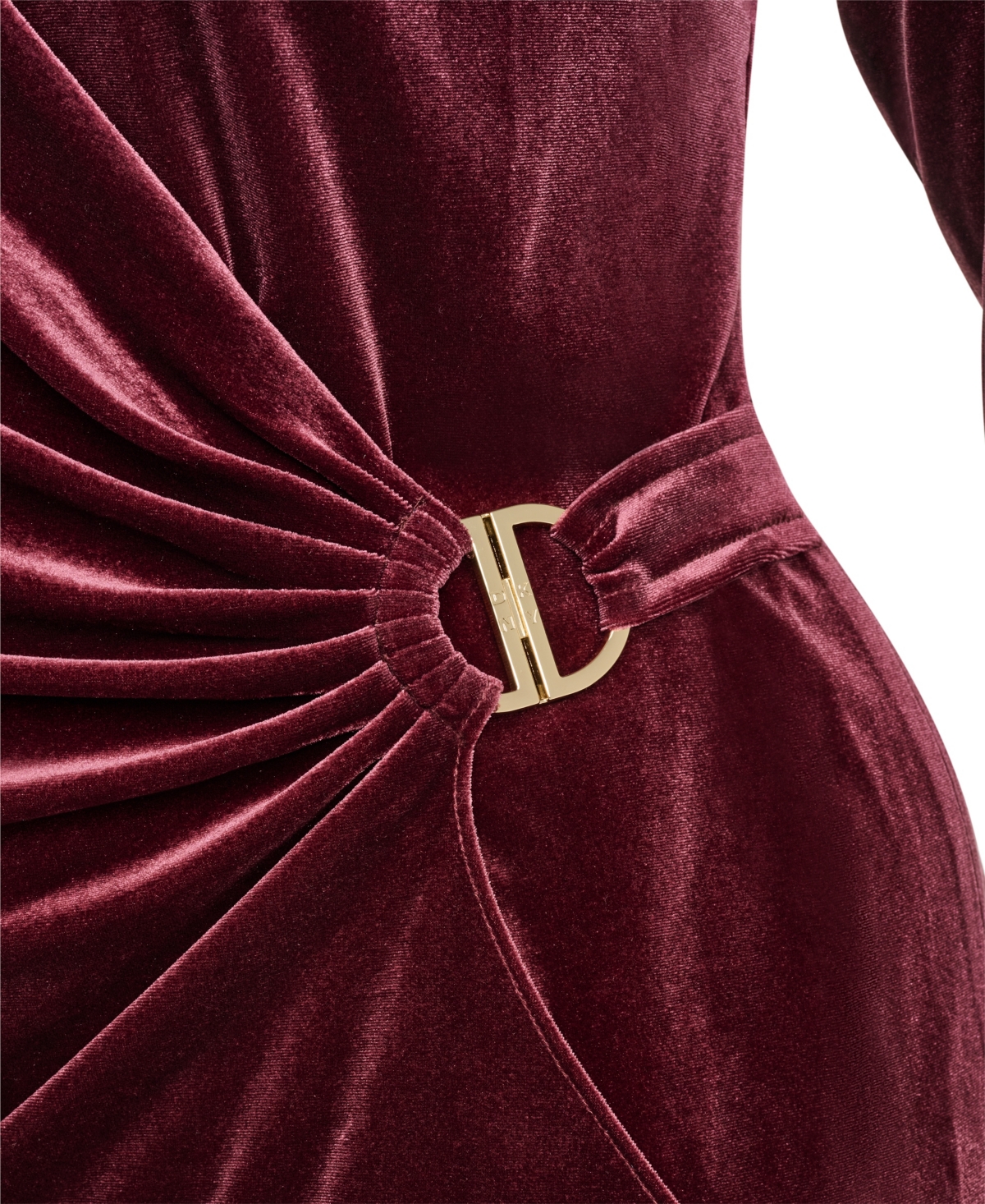 Dkny Plus Long-Sleeve Ruched Knee-Length Dress