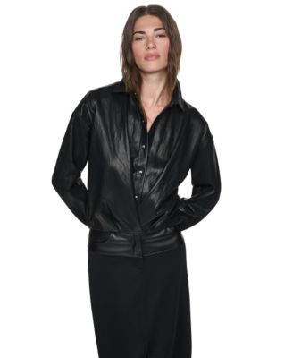 Women's Twist-Front Bubble-Hem Blouse