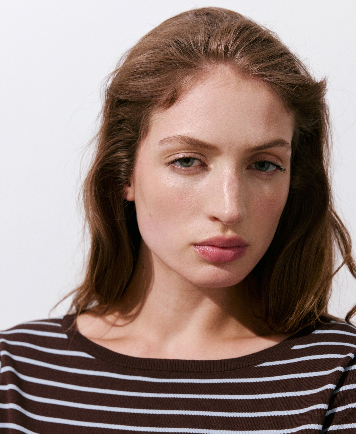 Mango Women's Striped Long-Sleeve Crewneck Cotton-Blend Sweater