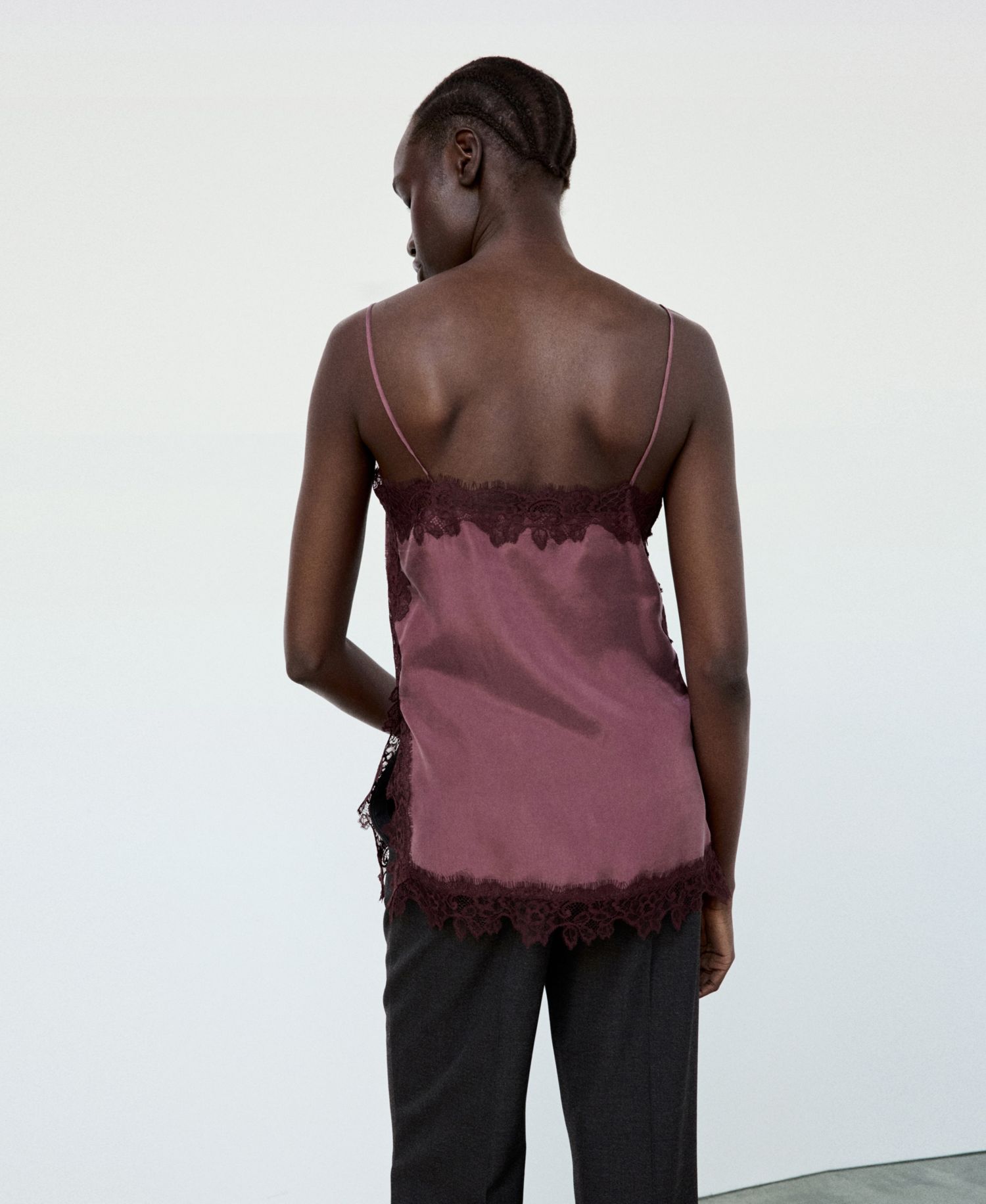 Women's Square-Neck Sleeveless Lace-Trim Camisole