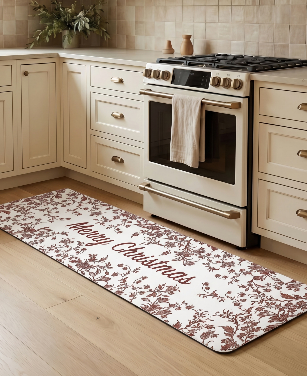 Laura Ashley Amberley Merry Christmas Non-Slip Kitchen Mat