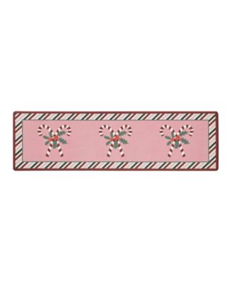 Candy Cane Non-Slip Kitchen Mat, 17.5" x 60"