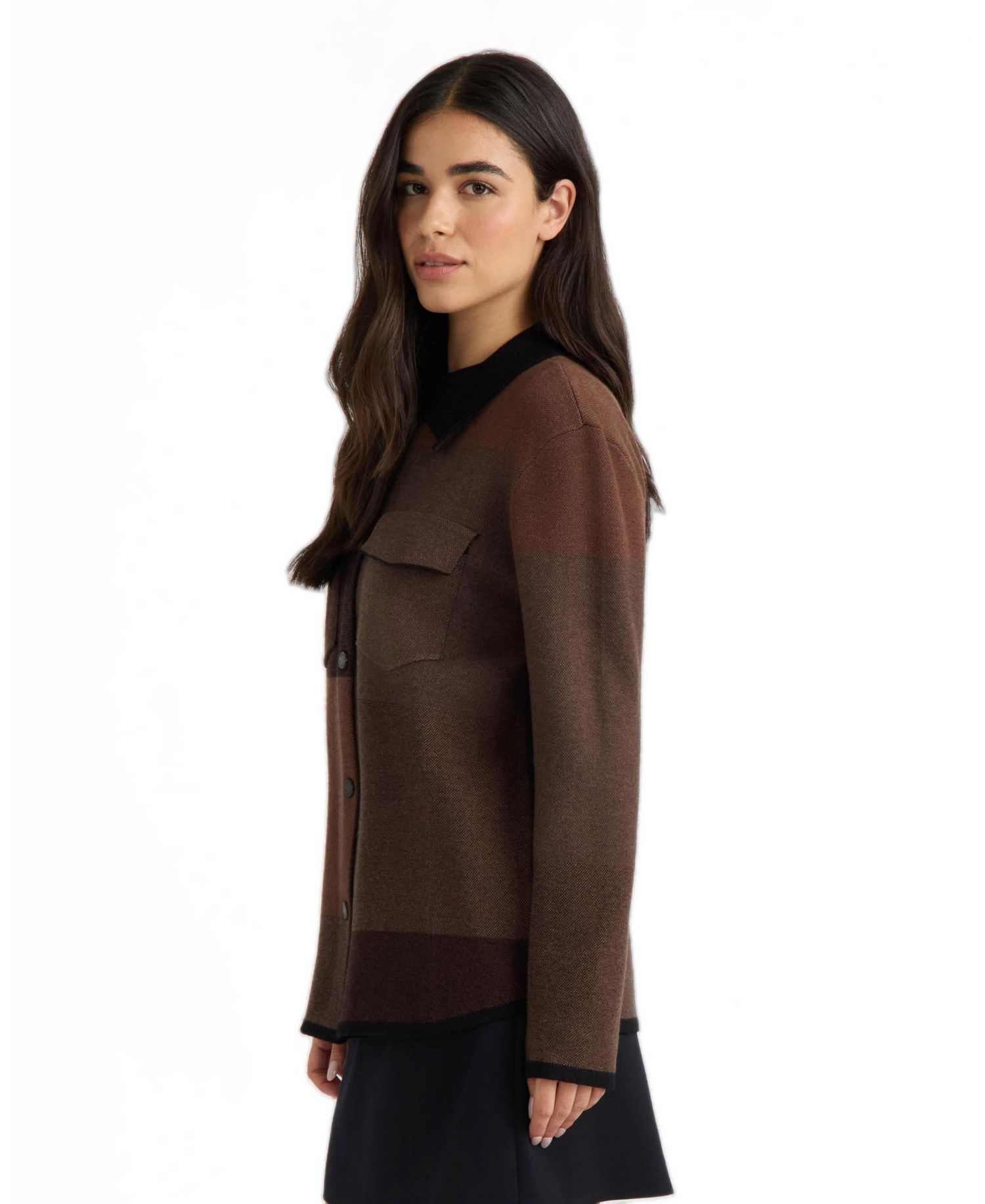 Women's Sweater Shacket Lightweight Long-Sleeve Collared Cardigan