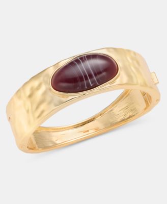 Women's Crystal Hammered Gold-Tone Bangle Bracelet